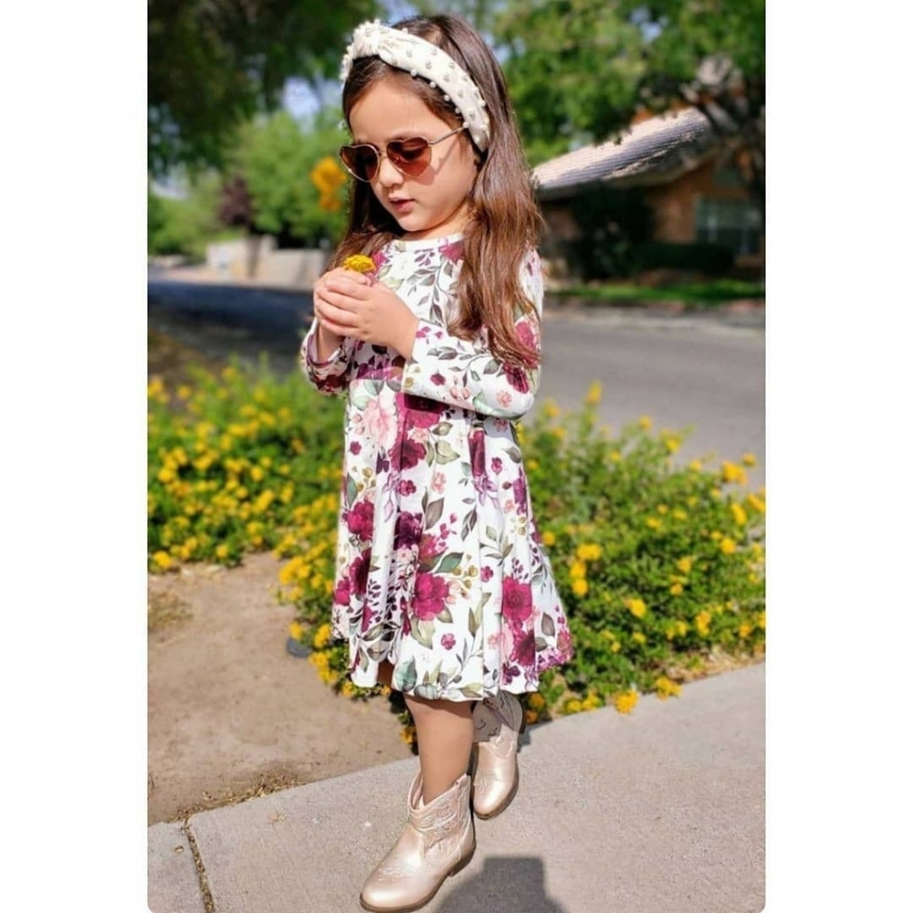 Mia Twirl Long Sleeve Floral Dress - Picture 2 of 5